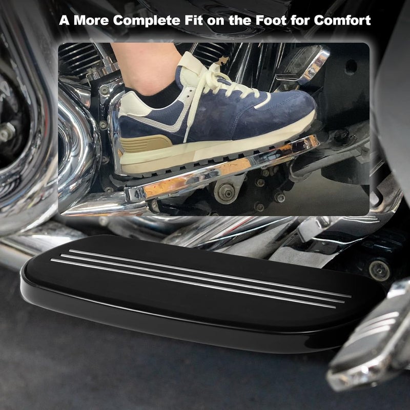 VASTMT Motorcycle Footboards Streamliner Front Driver Footboard for Harley Touring Road King Electra Glide Street Glide Road Glide 1986-Up and Trike Models 2008-Up, Softail FL 1986-2017, FLD 2012-2016 - Image 2
